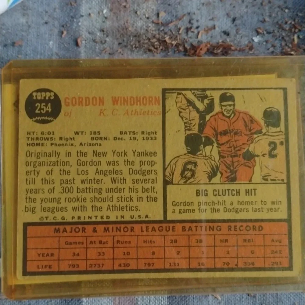 1962 Rookie BB Card - Picture 2 of 2